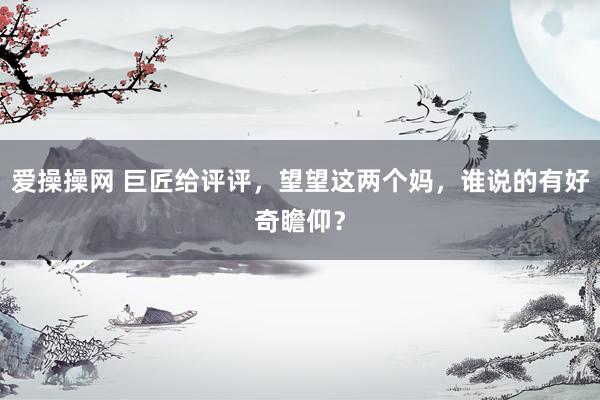 爱操操网 巨匠给评评，望望这两个妈，谁说的有好奇瞻仰？