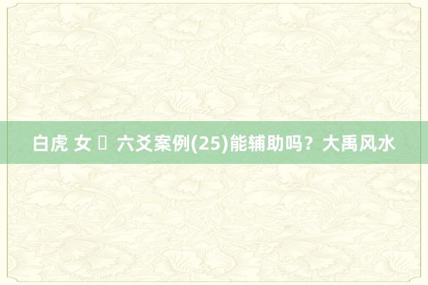 白虎 女 六爻案例(25)能辅助吗?大禹风水