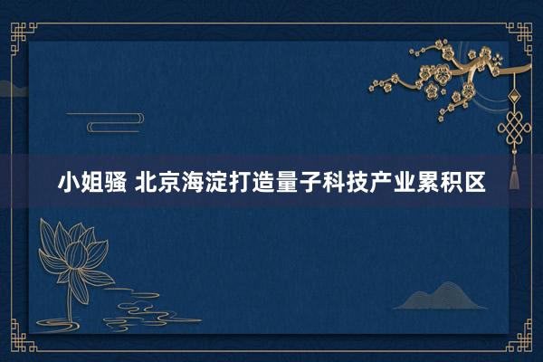 小姐骚 北京海淀打造量子科技产业累积区