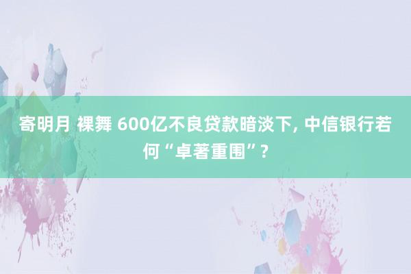 寄明月 裸舞 600亿不良贷款暗淡下， 中信银行若何“卓著重围”?