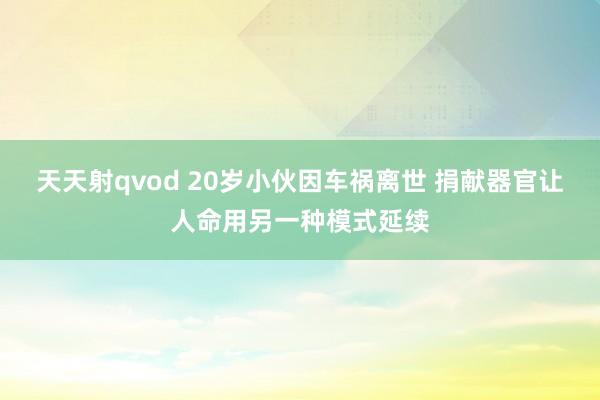 天天射qvod 20岁小伙因车祸离世 捐献器官让人命用另一种模式延续