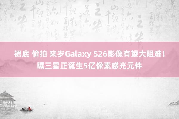 裙底 偷拍 来岁Galaxy S26影像有望大阻难！曝三星正诞生5亿像素感光元件