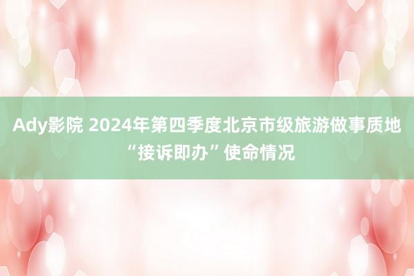 Ady影院 2024年第四季度北京市级旅游做事质地 “接诉即办”使命情况
