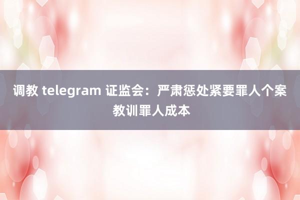 调教 telegram 证监会：严肃惩处紧要罪人个案 教训罪人成本