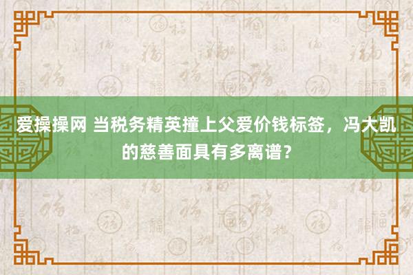 爱操操网 当税务精英撞上父爱价钱标签，冯大凯的慈善面具有多离谱？