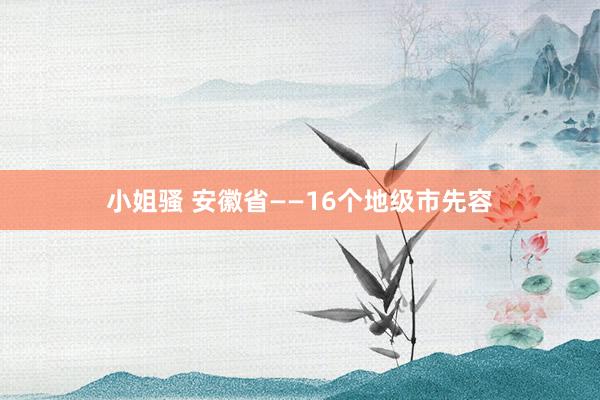 小姐骚 安徽省——16个地级市先容