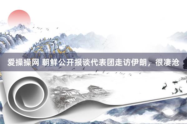 爱操操网 朝鲜公开报谈代表团走访伊朗，很凄沧
