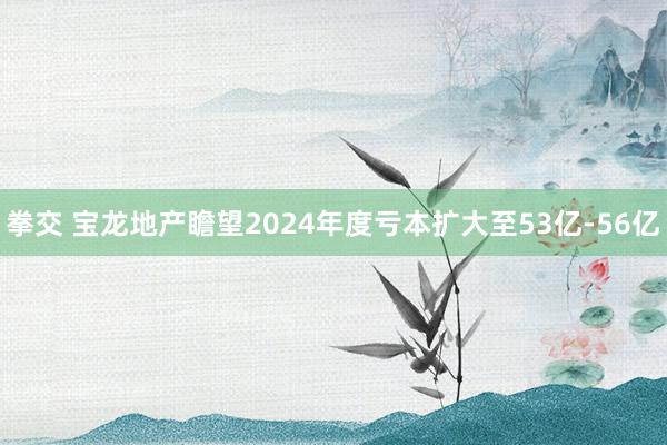 拳交 宝龙地产瞻望2024年度亏本扩大至53亿-56亿