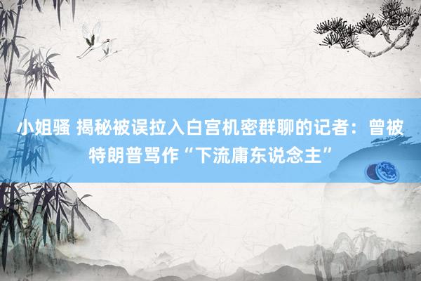 小姐骚 揭秘被误拉入白宫机密群聊的记者：曾被特朗普骂作“下流庸东说念主”