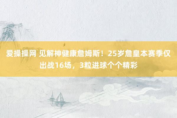 爱操操网 见解神健康詹姆斯！25岁詹皇本赛季仅出战16场，3粒进球个个精彩