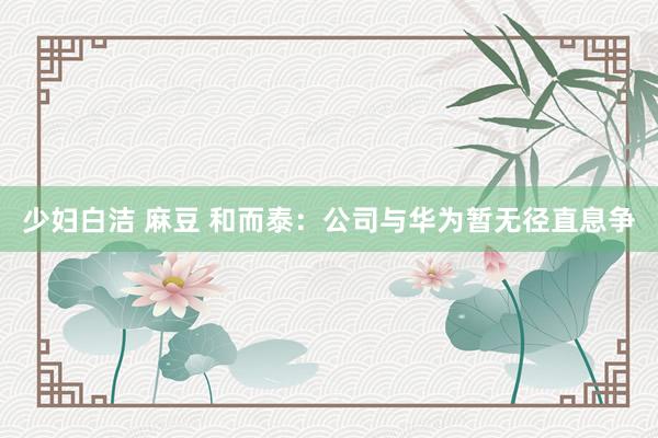 少妇白洁 麻豆 和而泰：公司与华为暂无径直息争
