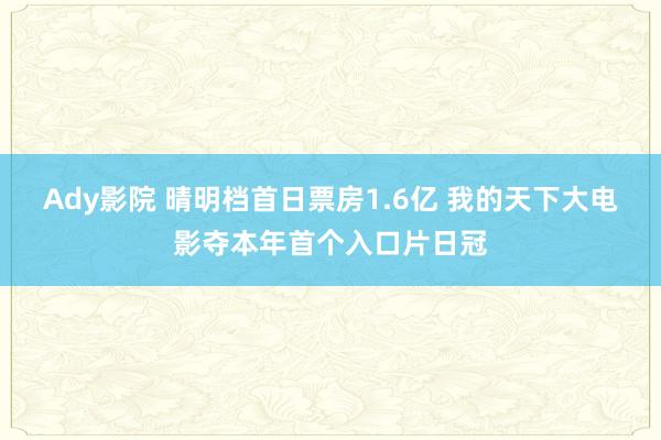 Ady影院 晴明档首日票房1.6亿 我的天下大电影夺本年首个入口片日冠