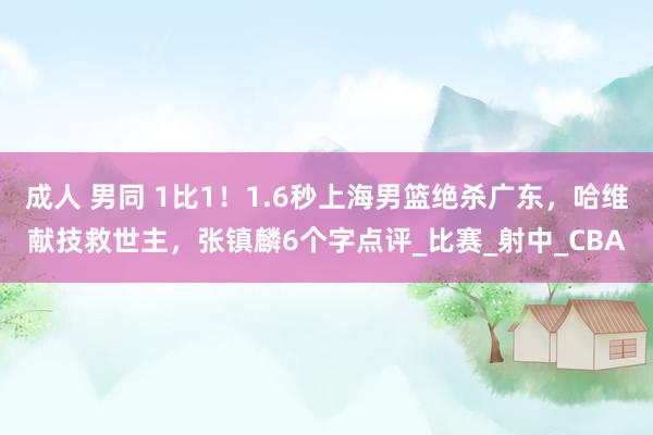成人 男同 1比1！1.6秒上海男篮绝杀广东，哈维献技救世主，张镇麟6个字点评_比赛_射中_CBA