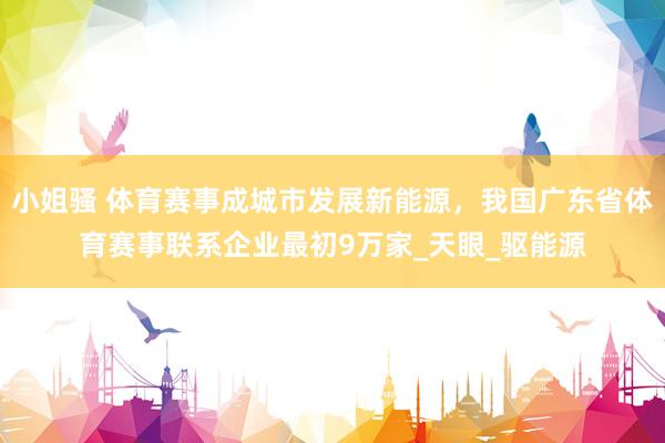 小姐骚 体育赛事成城市发展新能源，我国广东省体育赛事联系企业最初9万家_天眼_驱能源