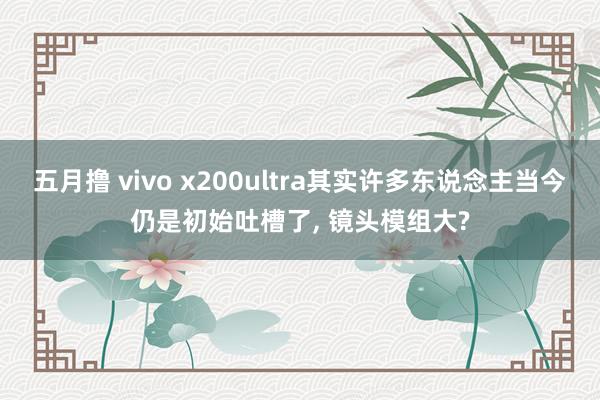五月撸 vivo x200ultra其实许多东说念主当今仍是初始吐槽了， 镜头模组大?