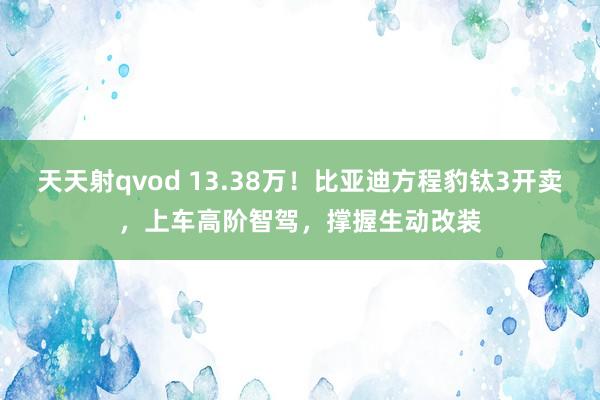 天天射qvod 13.38万！比亚迪方程豹钛3开卖，上车高阶智驾，撑握生动改装