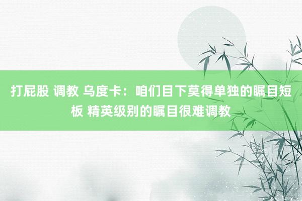 打屁股 调教 乌度卡：咱们目下莫得单独的瞩目短板 精英级别的瞩目很难调教