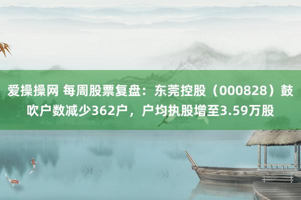 爱操操网 每周股票复盘：东莞控股（000828）鼓吹户数减少362户，户均执股增至3.59万股