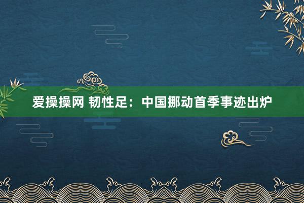 爱操操网 韧性足：中国挪动首季事迹出炉