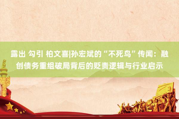 露出 勾引 柏文喜|孙宏斌的“不死鸟”传闻：融创债务重组破局背后的贬责逻辑与行业启示