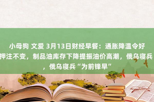 小母狗 文爱 3月13日财经早餐：通胀降温令好意思国降息押注不变，制品油库存下降提振油价高潮，俄乌寝兵“为前锋早”
