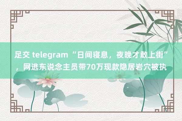 足交 telegram “日间寝息，夜晚才敢上街”，网逃东说念主员带70万现款隐居岩穴被执