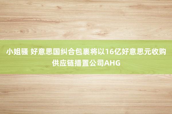 小姐骚 好意思国纠合包裹将以16亿好意思元收购供应链措置公司AHG