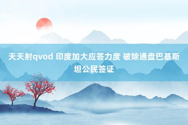 天天射qvod 印度加大应答力度 破除通盘巴基斯坦公民签证
