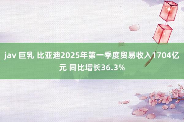 jav 巨乳 比亚迪2025年第一季度贸易收入1704亿元 同比增长36.3%